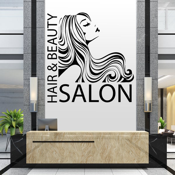 Hair Salon Wall Window Decal Sticker Hair Stylist Hair Tools Scissors Barber Shop Beauty Salon 2891