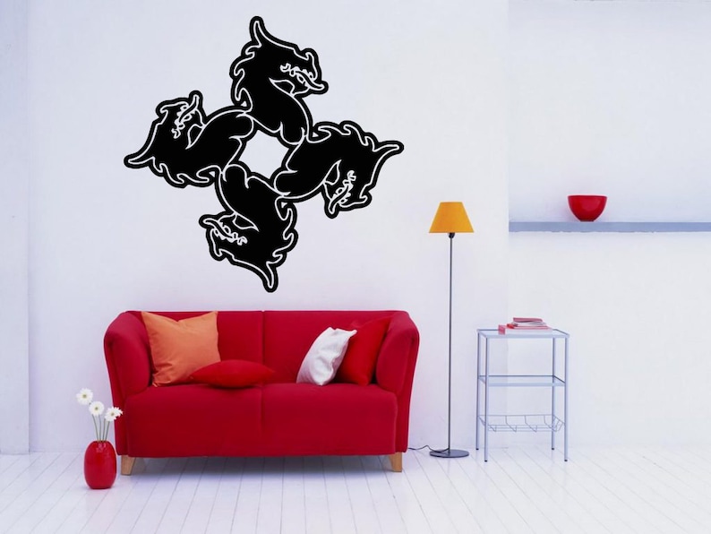 Dragon Flame Animal China Fire Wall decor Wall Decal Car sticker Window Sticker Vinyl sticker Handmade 4591