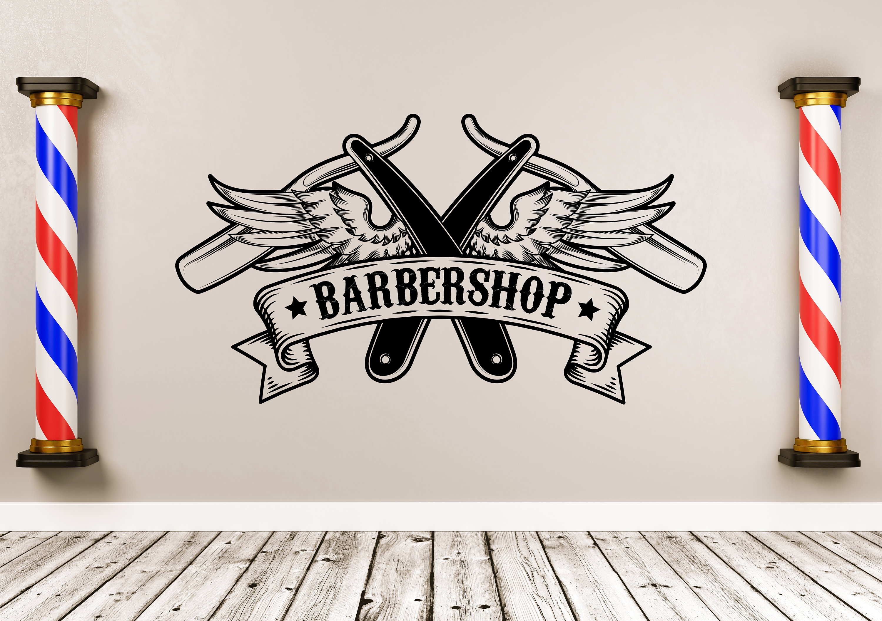 Barber Shop Wall Decal Barber Shop Wall Sticker Barber | Etsy