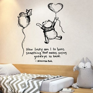 Winnie The Pooh Wall Decal Quotes Tigger Piglet  Boy and girl name decal Trendy sticker Baby room decal 4051