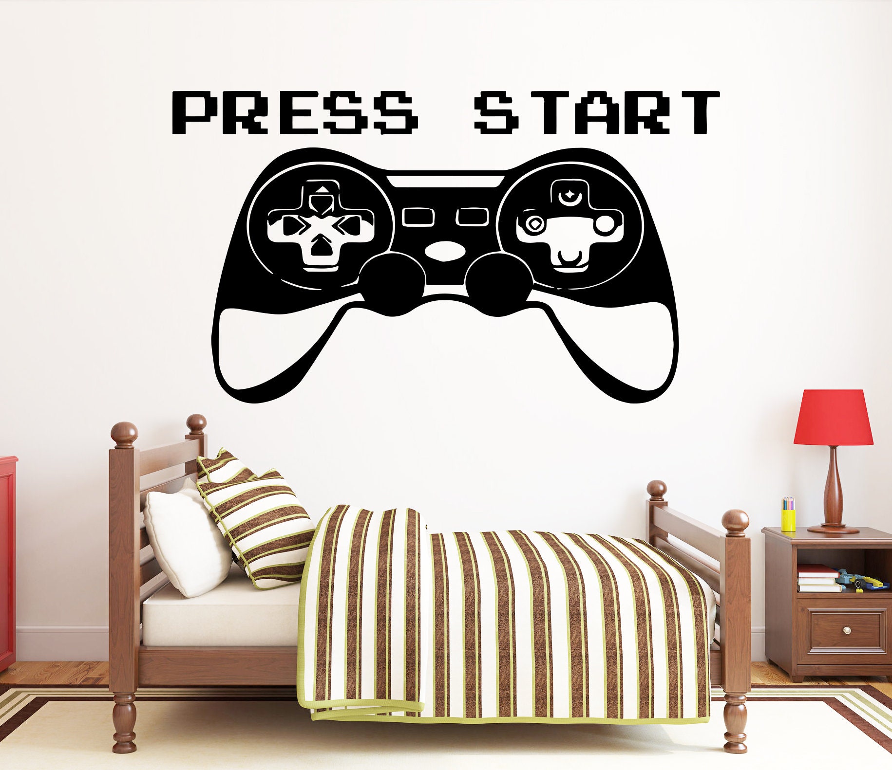 Gamer Wall Decal Video Games Wall Sticker Controller Wall Decal Gaming Room Wall Art vg052