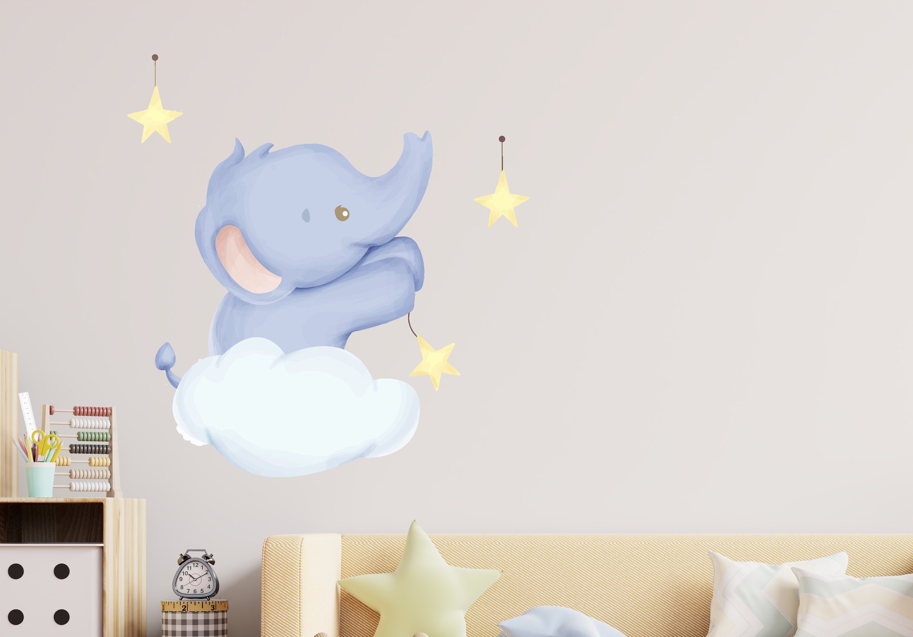Cute Baby Elephant Wall Decal for Kids Nursery Elephant Wall | Etsy