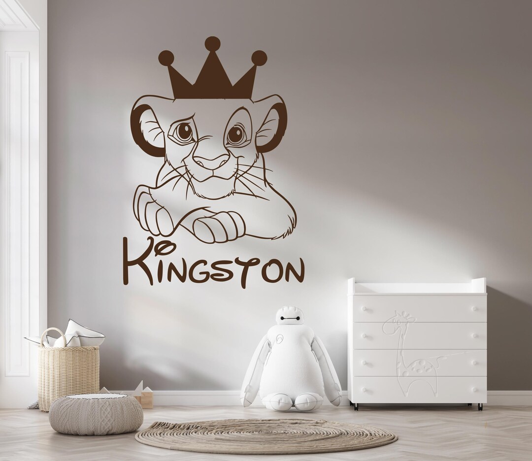The Lion King Disney Cartoon Wall Decal Simba Lion Nursery Wall Decor ...