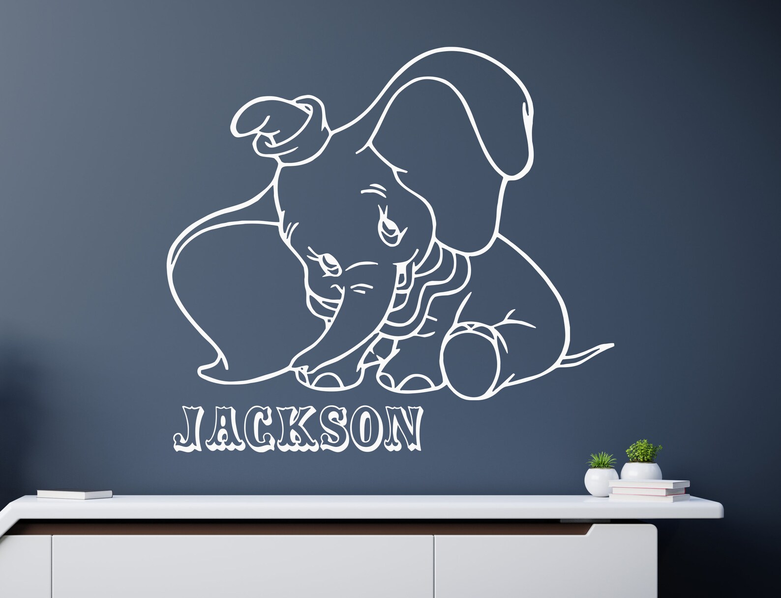 Dumbo Elephant Wall Decal Dumbo Wall Sticker Nursery Wall Etsy