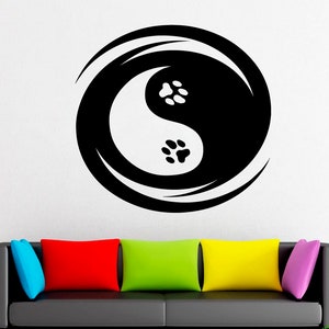Yin Yang wall decal, Taoism, Vinyl Decal, Sticker, Floral, balance, gift, ying yang, Daoism, Wall decals, Window Decal, Handmade 2030