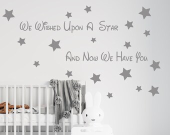 Quote for Baby Room Wall Decal Nursery Wall Decor Sticker Lettering with Stars CUS141