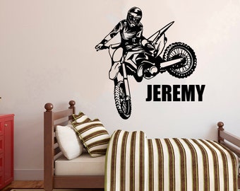 Motocross kawasaki motorcycle vinyl wall art sticker decal moto mb2
