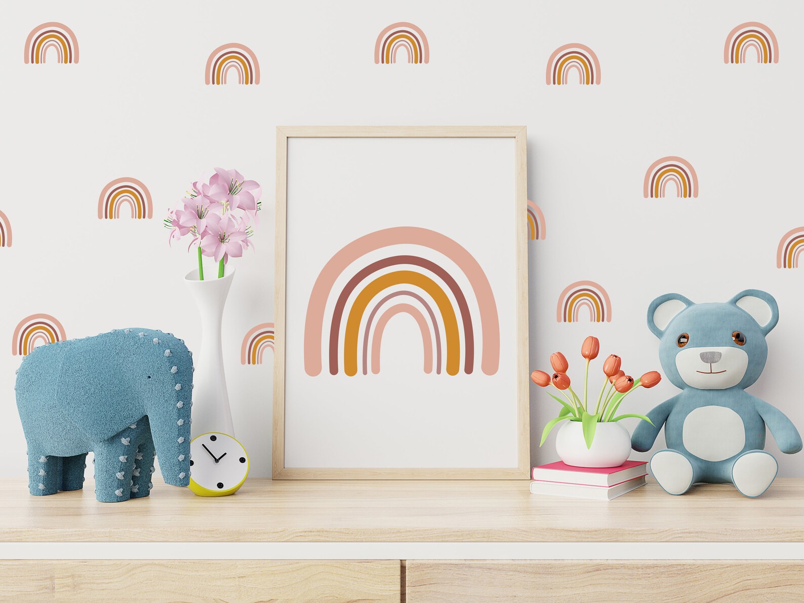 Boho Rainbow Wall Decals Rainbow Wall Stickers Rainbow Etsy