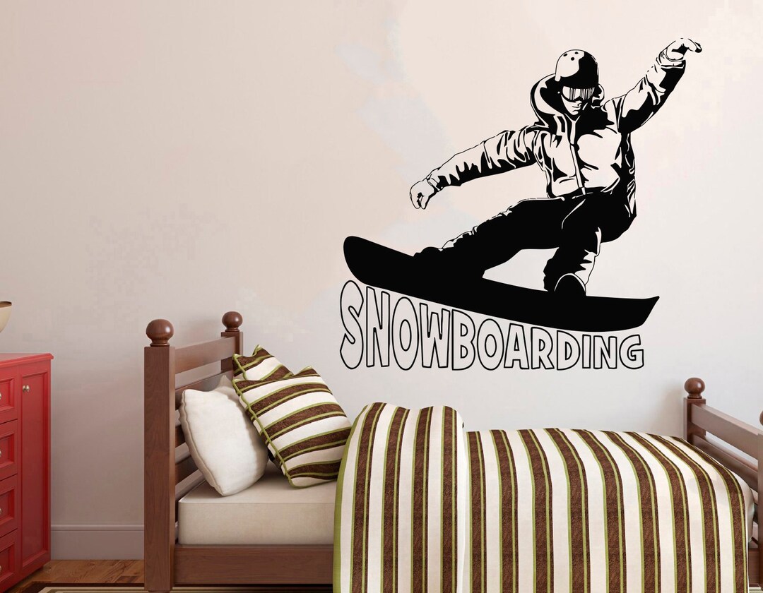 Freestyle Jump Snowboard Wall Decal | Kids Room Winter Sports Vinyl ...