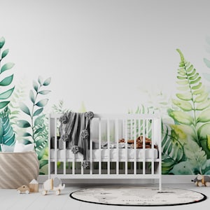 Jungle Wallpaper Green Wall Mural Peel and Stick Wallpaper Tropical Leaves Wallpaper Self Adhesive Tropical Forest Wallpaper PW481