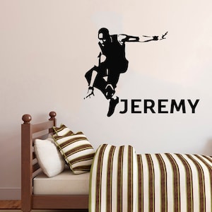 Gepersonaliseerde naam | Parkour-muursticker | Muursticker parkour | Parkour-muurdecoratie 2596