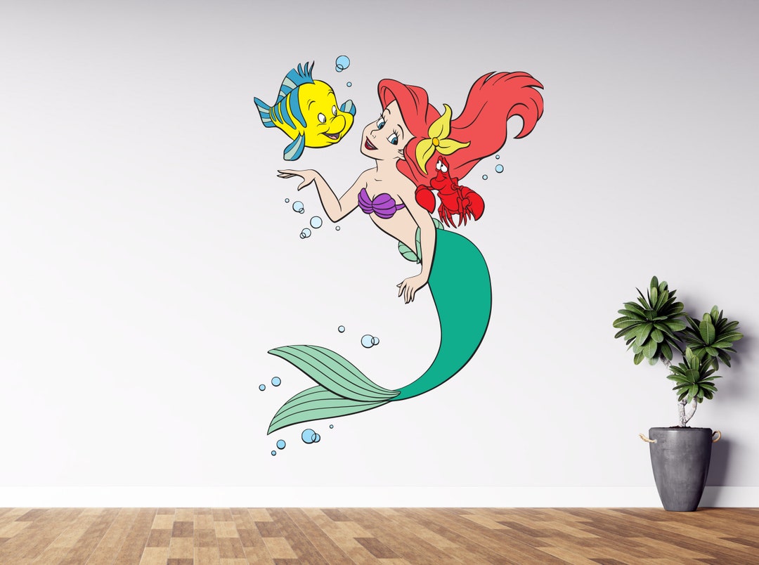 Princess Ariel Wall Decal Little Mermaid Wall Decor Cartoon Wall