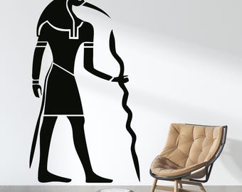 Muursticker Thoth: vinyldecor Egyptische god 2703