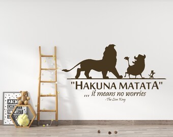 Hakuna Matata Wall Decal: Lion King Nursery Decor lk13