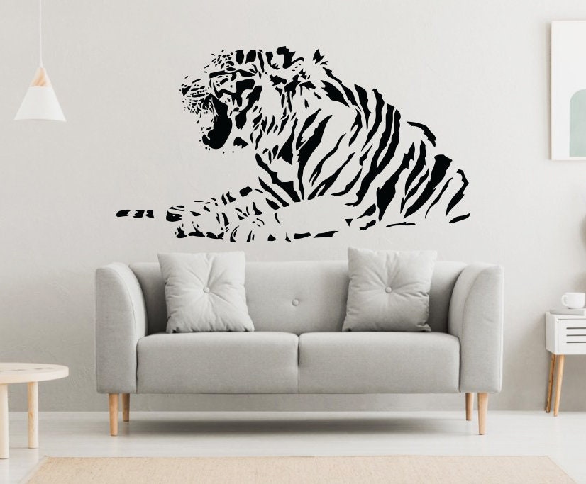 Tiger Wall Decal Tiger Wall Sticker Tiger Wall Decor JG9 Etsy