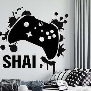 Gamer Wall Decal Gamer Decals  Controller Decals Personalized Gamer Room CUS112