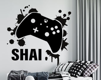 Gamer Wall Decal Gamer Decals  Controller Decals Personalized Gamer Room CUS112