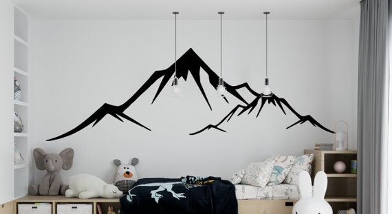 Mountains Wall Decal Mountain Wall Sticker Adventure Wall Decor MNT4 Etsy