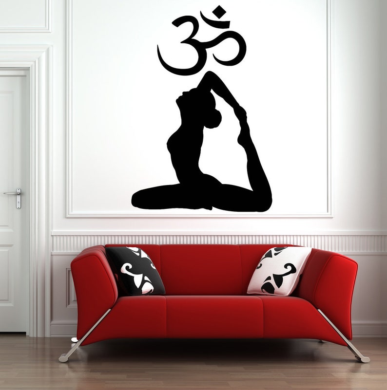 Yoga Wall Decal Om Wall Decal Yoga Pose Wall Decor Yoga Etsy