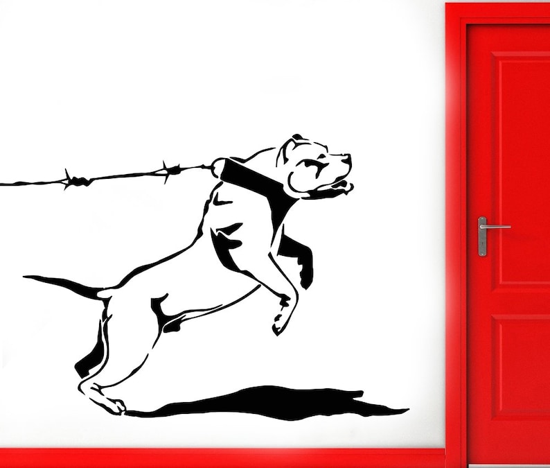 Dog Pitbull Animals Pets Puppy Wall decor,Wall Decal,Window Sticker,Vinyl sticker Handmade t281 dog Breed