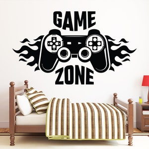 Calcomanía de pared para gamers, calcomanía de pared para videojuegos, calcomanía de pared para controlador, arte de pared para sala de juegos 1053re