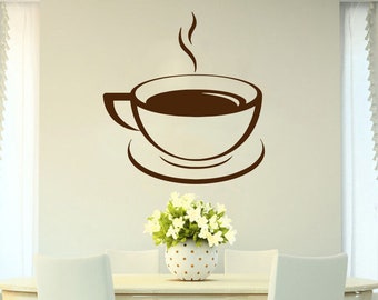 Kaffeetasse Vinyl Wandtattoo: Kaffeebohnen Decor 1723