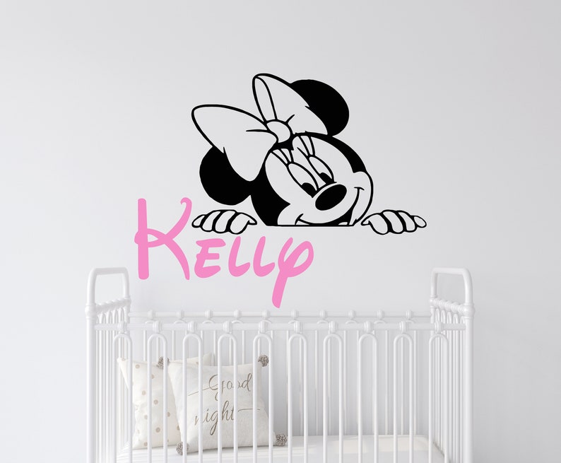 Personalized Name Wall Decal Minnie Mouse Wall Decal Etsy