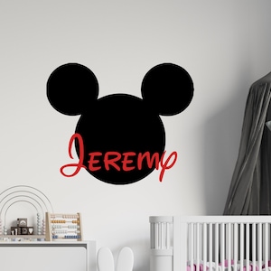 Personalized Name Wall Decal | Mickey Mouse Wall Decal | Custom Name Wall Decal | Decal for Nursery cn39