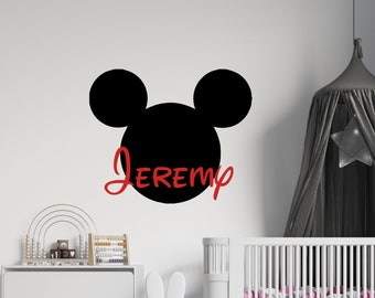 Personalized Name Wall Decal | Mickey Mouse Wall Decal | Custom Name Wall Decal | Decal for Nursery cn39