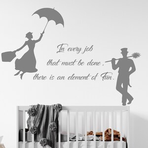 Mary Poppins Quote Wall Decal Cartoon Decals for Nursery Let's Fly a Kite Mary Poppins Wall Art 01mp