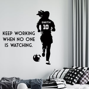 Girl Soccer Wall Decal | Soccer Player Wall Sticker | Soccer Wall Decor | sc42