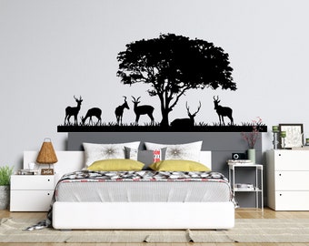 Muursticker Serengeti Spirit | Safaridieren silhouet vinyl muurdecoratie AF46