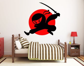 Ninja Wall Decal | Samurai Wall Sticker | Warrior Wall Decor | Ninja Wall Decor for Boys Bedroom