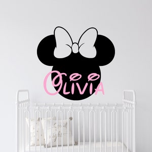 Personalized Name Wall Decal | Minnie Mouse Wall Decal | Custom Name Wall Decal | Decal for Nursery cus143