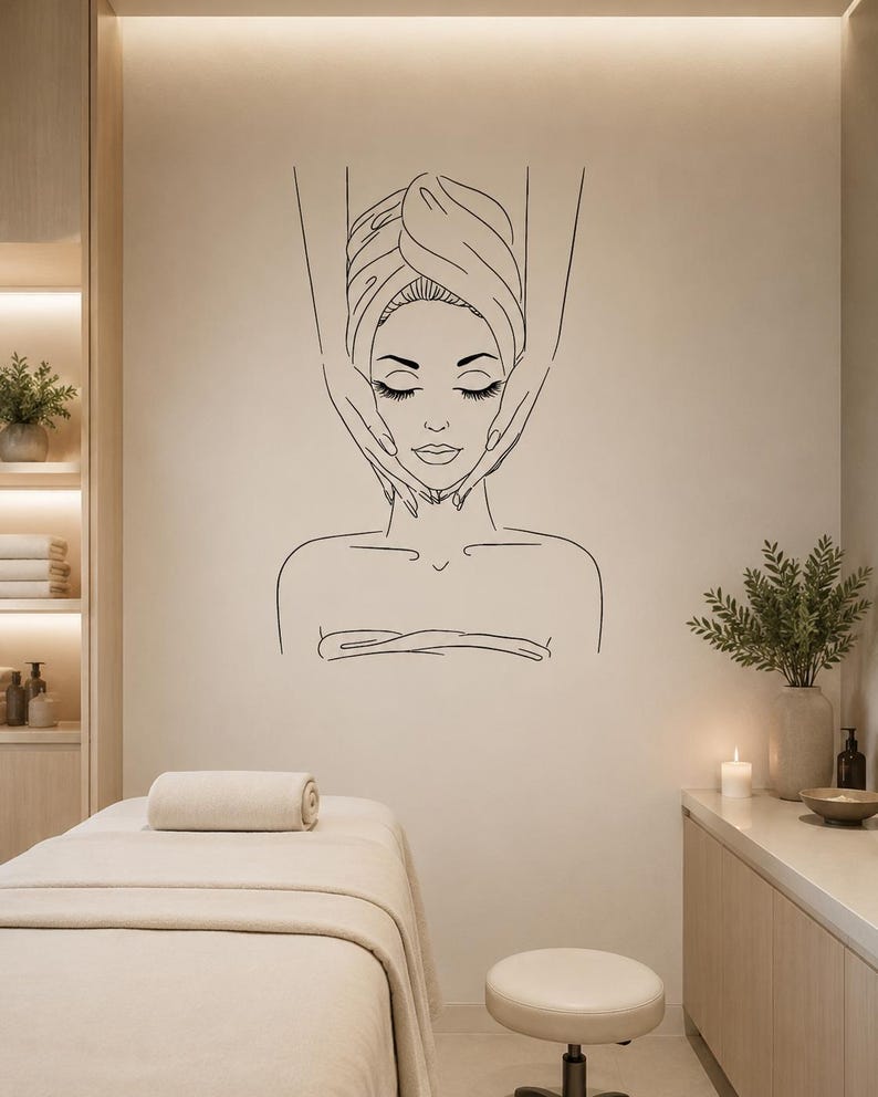Spa Salon Decal Facials Skincare Quote Wall Sticker Beauty Room Decor TR014 image 2