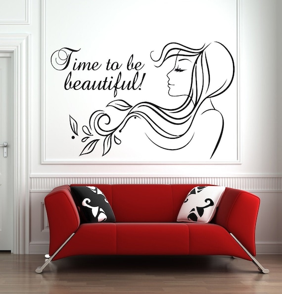 Beauty Salon Wall Decal Makeup Artist Wall Sticker Cosmetics Lipstick Beauty Salon Wall Art 078re