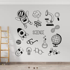Science Wall Decal Science Class Wall Decor School Wall Sticker Chemistry Physics Biology Wall Decals 1834