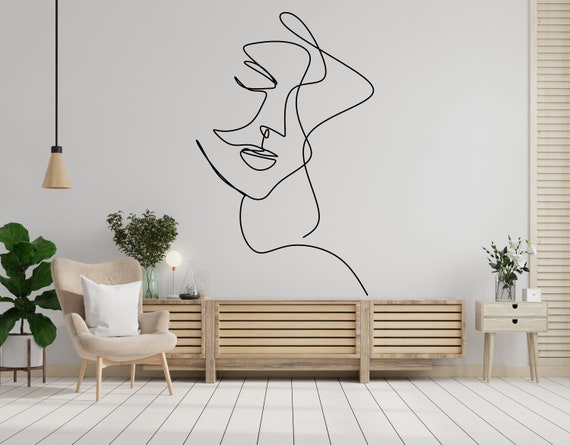 One Line Art Woman Decal Beauty Salon Wall Decor Spa India - Spa Room Wall Decor One Line Art Woman Decal Beauty Salon Wall Decor Spa India - Spa Room Wall Decor