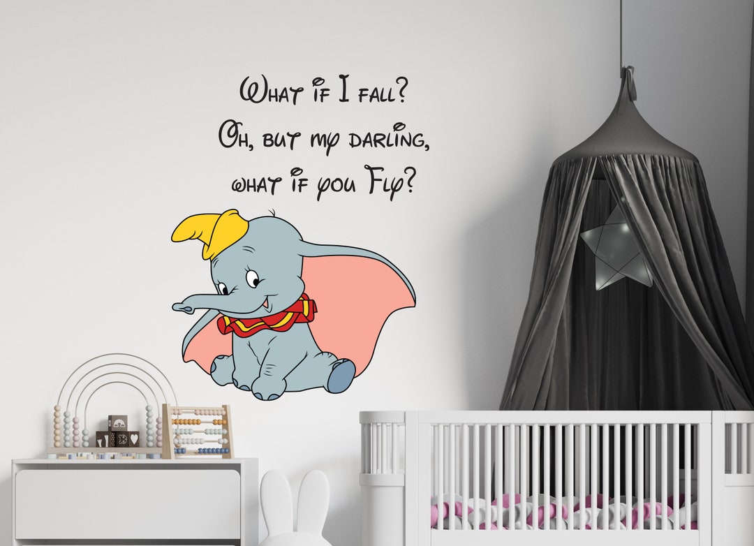 Dumbo Elephant Wall Decal Dumbo Wall Sticker Nursery Wall Etsy