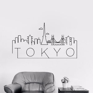 Tokyo City decal City Sticker Skyscraper Wall Decal Window Sticker Room Vinyl sticker Building Decor house Sight Handmade t690
