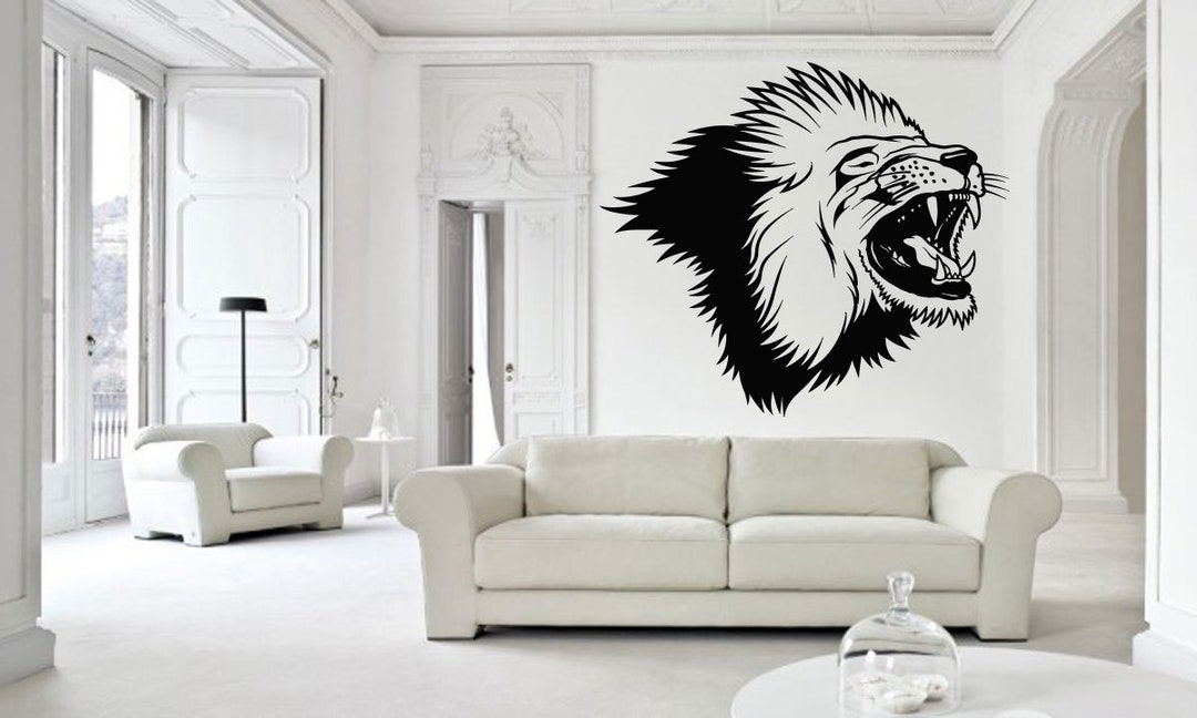 Lion Wall Decal: Removable Vinyl Home Decor Sticker 1349 - Etsy