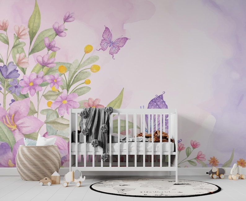 Pastel Butterflies Peel & Stick Wallpaper, Removable Watercolor ...