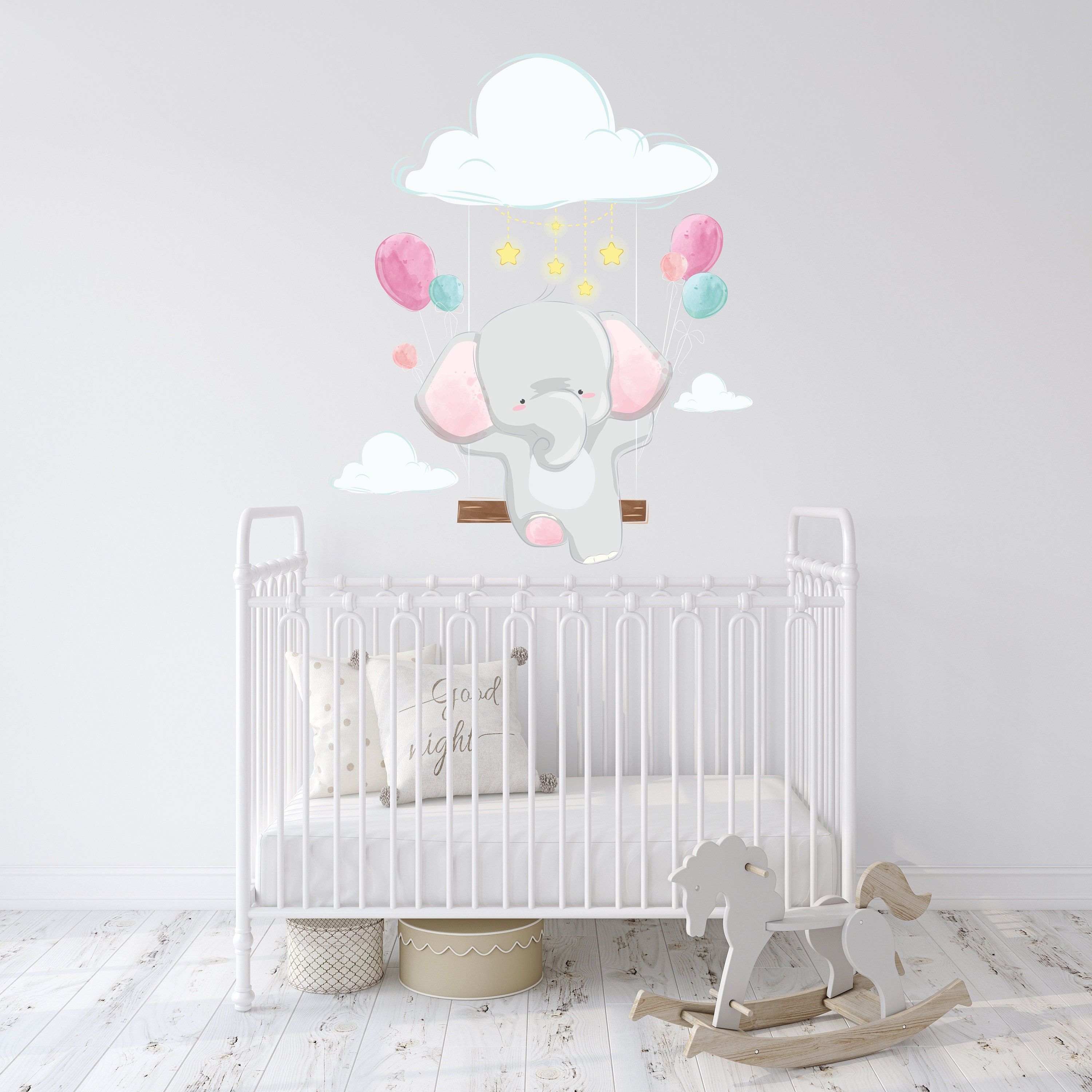 Cute Baby Elephant Wall Decal for Kids Nursery Elephant Wall Etsy