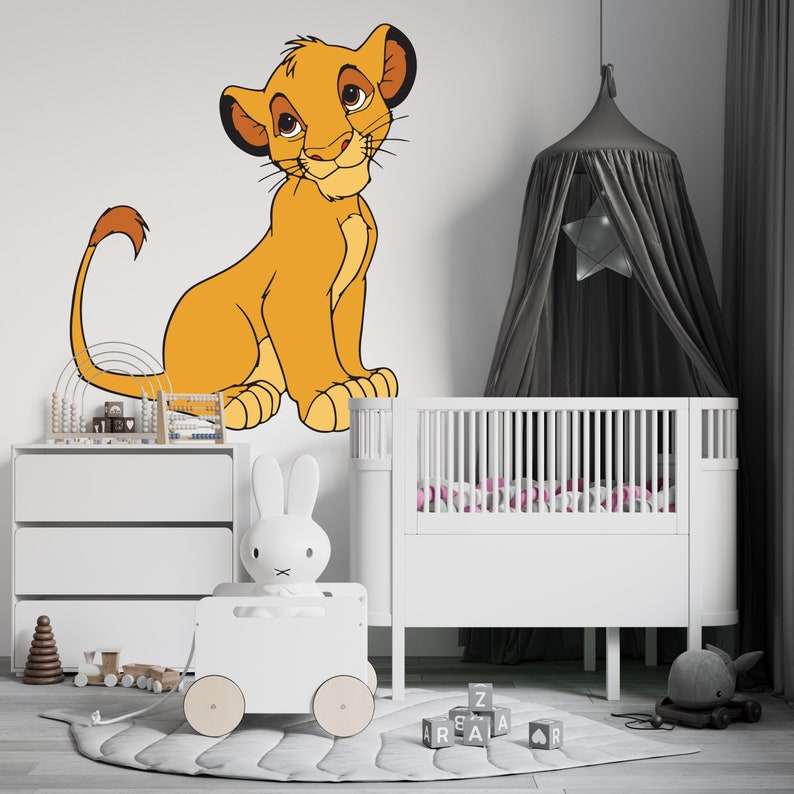 The Lion King Wall Decal Cartoon Wall Sticker Simba and Mufasa Etsy