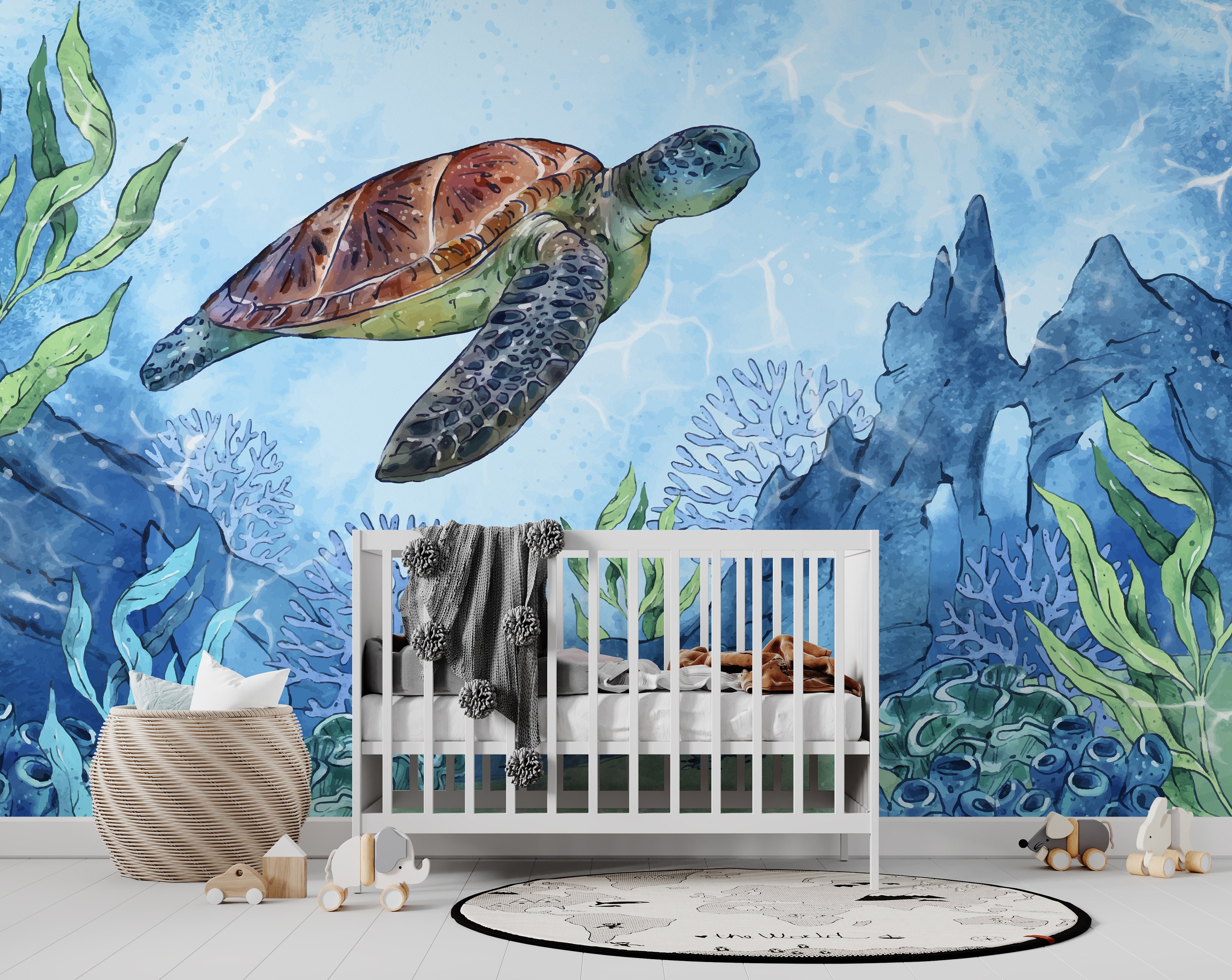 Haai Tapestry Oceaan Marine Tapestry Muur Opknoping Nautische Muur Art voor Slaapkamer Woonkamer Jongens Meisjes Tieners Anker Thuis Donkerblauw, XLarge 69x91 Inch