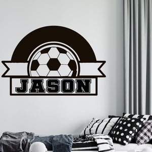 Personalized Name Soccer Wall Decal | Soccer Player Wall Sticker | Soccer Wall Decor | sc36