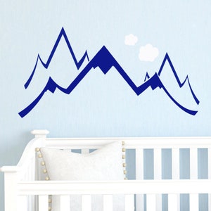 Nature Mountains Wall Decal | Mountain Wall Sticker | Pine Trees Mountains Wall Decal | Adventure Wall Decor t547