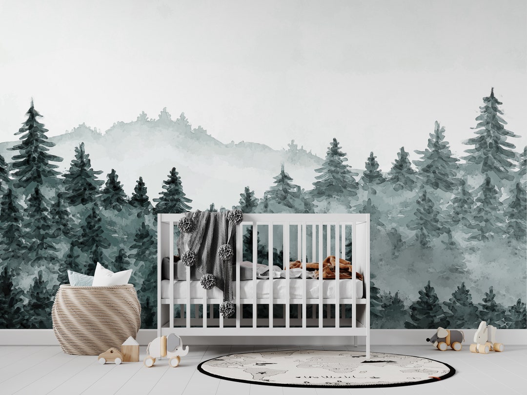 Pine Trees Forest Wall Mural Peel and Stick Wallpaper Nature Wallpaper ...