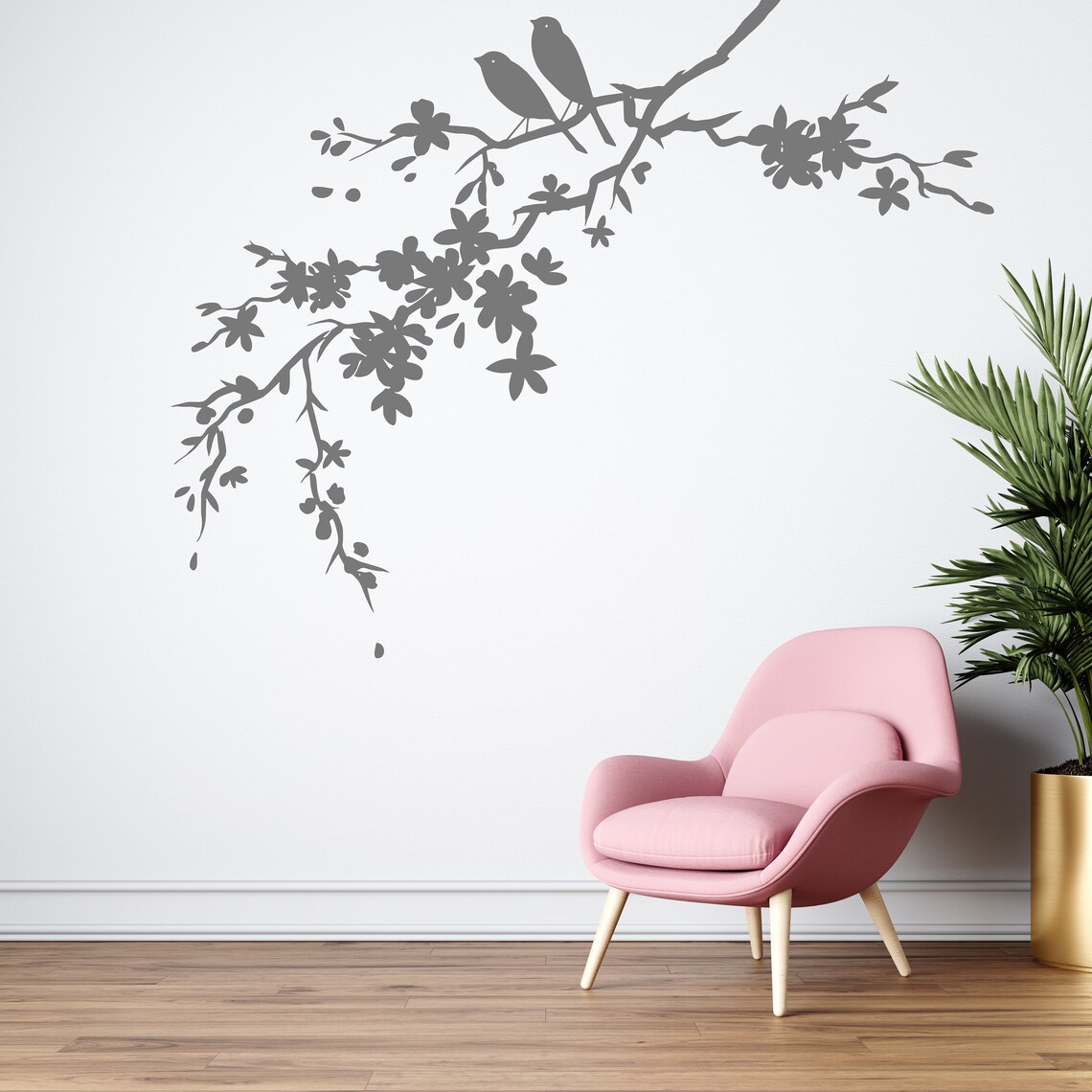 Tree Branch Wall Decal Tree Branch Wall Sticker Birds Wall Etsy