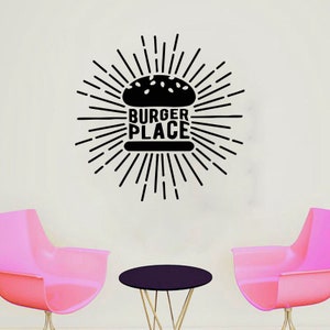 Burger Wall Decal | Burger Wall Sticker | Burgers Window Decal | Bakery wall decal  t1182